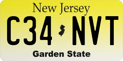 NJ license plate C34NVT