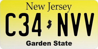 NJ license plate C34NVV