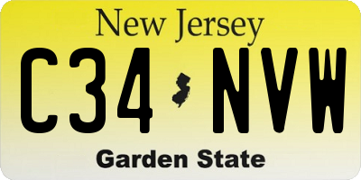 NJ license plate C34NVW