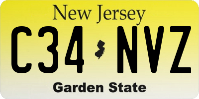 NJ license plate C34NVZ