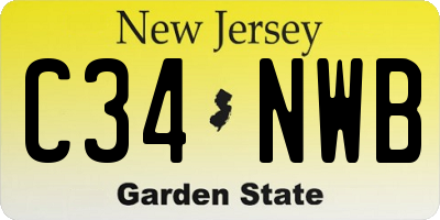 NJ license plate C34NWB
