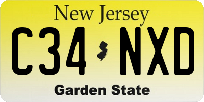 NJ license plate C34NXD