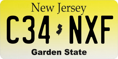 NJ license plate C34NXF