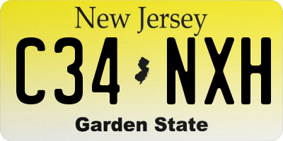 NJ license plate C34NXH