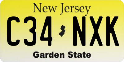 NJ license plate C34NXK