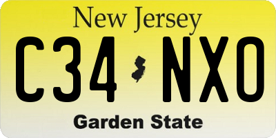 NJ license plate C34NXO