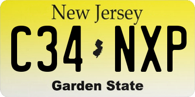 NJ license plate C34NXP