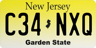 NJ license plate C34NXQ