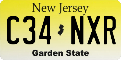 NJ license plate C34NXR