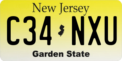 NJ license plate C34NXU