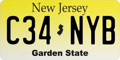 NJ license plate C34NYB