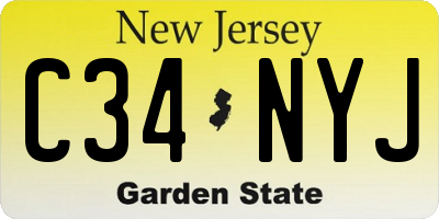 NJ license plate C34NYJ