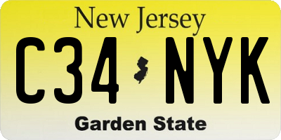 NJ license plate C34NYK