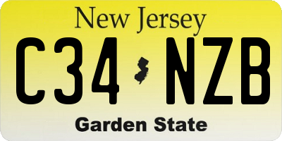 NJ license plate C34NZB