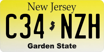 NJ license plate C34NZH