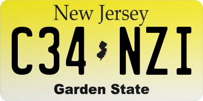 NJ license plate C34NZI