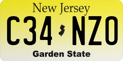 NJ license plate C34NZO