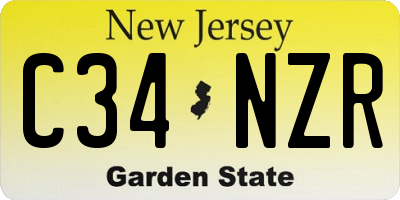NJ license plate C34NZR