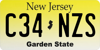 NJ license plate C34NZS