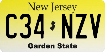NJ license plate C34NZV