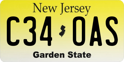 NJ license plate C34OAS