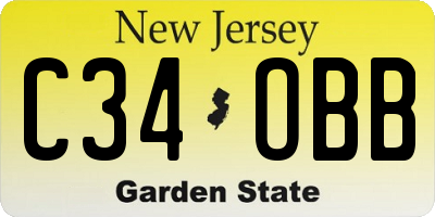 NJ license plate C34OBB