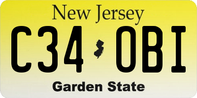 NJ license plate C34OBI