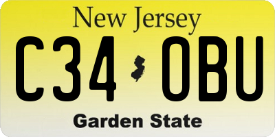 NJ license plate C34OBU