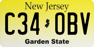 NJ license plate C34OBV
