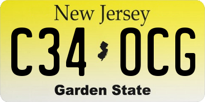 NJ license plate C34OCG