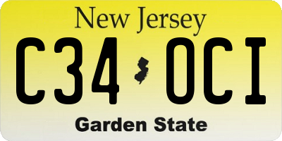 NJ license plate C34OCI