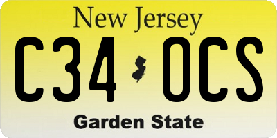 NJ license plate C34OCS