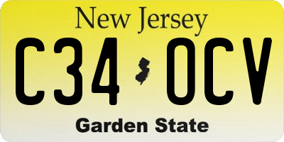 NJ license plate C34OCV