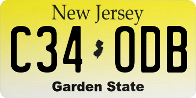 NJ license plate C34ODB