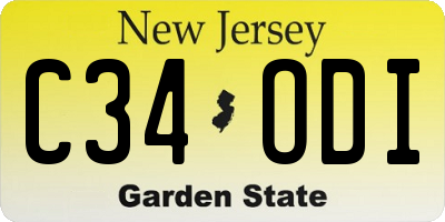 NJ license plate C34ODI