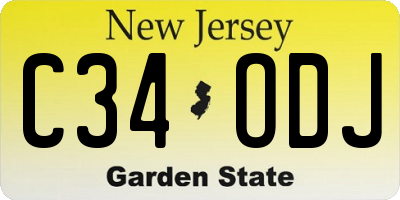 NJ license plate C34ODJ