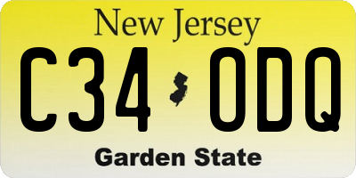 NJ license plate C34ODQ