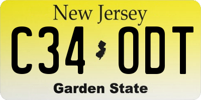 NJ license plate C34ODT