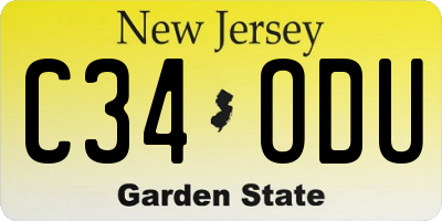 NJ license plate C34ODU