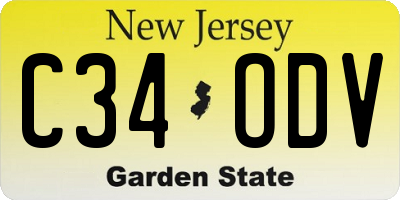 NJ license plate C34ODV