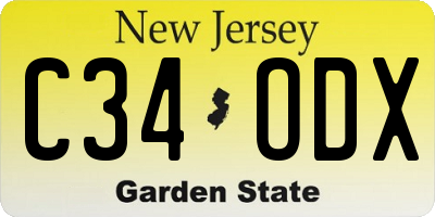 NJ license plate C34ODX