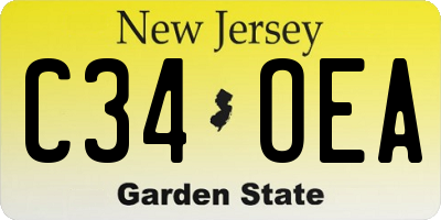 NJ license plate C34OEA