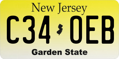 NJ license plate C34OEB