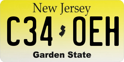 NJ license plate C34OEH