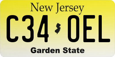 NJ license plate C34OEL