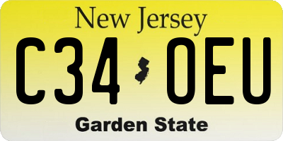 NJ license plate C34OEU