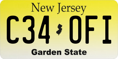 NJ license plate C34OFI