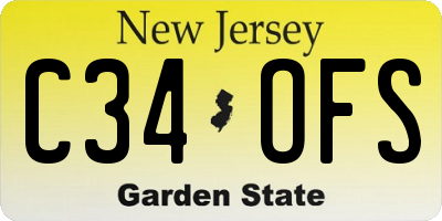NJ license plate C34OFS