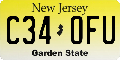 NJ license plate C34OFU