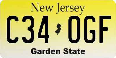 NJ license plate C34OGF